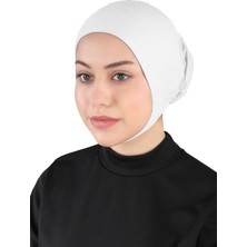 Ecardin Çeneli Hijab Bone - St 110 Beyaz