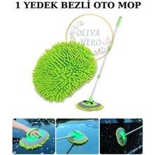 Oliva Nero Çok Fonksiyonlu 2 In 1 Şönil Mikrofiber Araba Yıkama Paspas Temizleme Fırçası Teleskopik Uzun Saplı