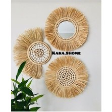 Kara.shome Rafya Boncuklu Yelpaze  Boncuklu 3lü Set