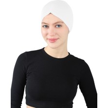 Ecardin Pileli Geçme Bone - St 256 Beyaz