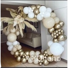 Rönesans Parti Deniz Kumu Beyaz Krom Gold Balon Seti 50 Adet