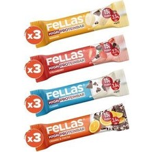 Fellas Yüksek Protein Bar Karma Kutu (4 Çeşit) 45 gr 12'li