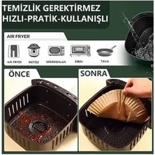 Kitchen Live Airfryer Pişirme Kağıdı 50 Adet Hava Fritözü Kare Model Pişirme Kağıdı Airfryer Yağsız Firitöz