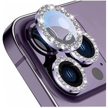 Iphone 14 Pro ve 14 Pro Max Uyumlu Taşlı Kamera Lens Koruyucu