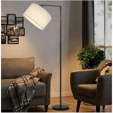 Demet Habek My Lights Mylıghts Retro Rustik Modern Krem Kumaş Köşe Lambası Lambader (Ev. Işyeri. Mekan. Cafe )