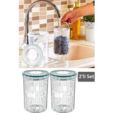 Meleni Home 2'li Set Süzgeçli Zeytinlik 1,5 Lt Hava Ve Sıvı Sızdırmaz Çok Amaçlı Saklama Kabı