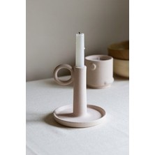 Beige & Stone Dokulu Şamdan Mumluk