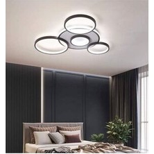 Fer Avize  Leo Modern Tasarım Siyah Renk Beyaz Ledli Cafe - Mutfak - Salon LED Avize