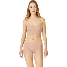 Cottonhill Kahverengi Basic Lazer Kesim Dikişsiz Kadın Boxer