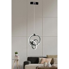 Supply Home Siyah Modern Sarkıt LED Avize Beyaz Işık Salon Mutfak Oda Hol Ledli Avize