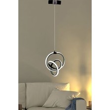 Supply Home Siyah Modern Sarkıt LED Avize Beyaz Işık Salon Mutfak Oda Hol Ledli Avize