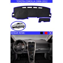 Guerrino Toyota Corolla 2006-2012 Model Için Torpido Koruma Halısı Siyah Renk Mavi Kenar