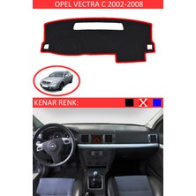 Guerrino Opel Vectra C 2002-2008 Model Için Torpido Koruma Halısı Siyah Renk Kırmızı Kenar