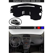 Guerrino Renault Kangoo 2009-2019 Model Için Torpido Koruma Halısı Siyah Renk Siyah Kenar