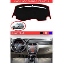 Guerrino Fiat Punto Grande 2005-2018 Model Için Torpido Koruma Halısı Siyah Renk Kırmızı Kenar