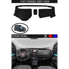 Guerrino Fiat Fioriono 2007-2020 Model Için Torpido Koruma Halısı Siyah Renk Siyah Kenar