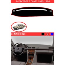 Guerrino Mercedes E Class 1985-1996 Model Için Torpido Koruma Halısı Siyah Renk Kırmızı Kenar