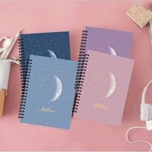 Akıllı Adam Yayınları 4'lü New Moon Series Spiralli Çizgisiz Defter Seti 10 x 13,5 Renkli 56 Yaprak