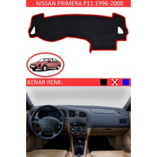 Guerrino Nissan Primera 1996-2000 Model Için Torpido Koruma Halısı Siyah Renk Kırmızı Kenar