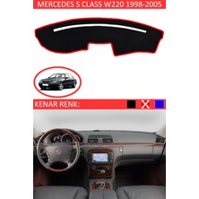 Guerrino Mercedes S Class W220 1998-2005 Model Için Torpido Koruma Halısı Siyah Renk Kırmızı Kenar