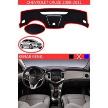 Guerrino Chevrolet Cruze 2008-2011 Model Için Uygun Torpido Koruma Halısı Siyah Renk Kırmızı Kenar