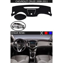 Guerrino Chevrolet Cruze 2008-2011 Model Için Uygun Torpido Koruma Halısı Siyah Renk Siyah Kenar