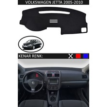 Guerrino Volkswagen Jetta 2005-2010 Model Için Torpido Koruma Halısı Siyah Renk Siyah Kenar