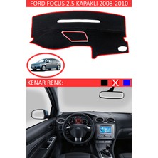 Guerrino Ford Focus 2,5 Kapaklı 2008-2010 Model Için Torpido Koruma Halısı Siyah Renk Kırmızı Kenar