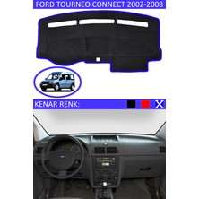 Guerrino Ford Tourneo Connect 2002-2008 Model Için Torpido Koruma Halısı Siyah Renk Mavi Kenar