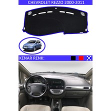 Guerrino Chevrolet Rezzo 2000-2011 Model Için Torpido Koruma Halısı Siyah Renk Mavi Kenar