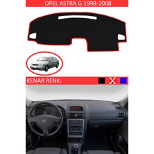 Guerrino Opel Astra G 1998-2008 Model Için Torpido Koruma Halısı Siyah Renk Kırmızı Kenar