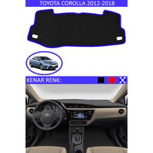 Guerrino Toyota Corolla 2012-2018 Model Için Torpido Koruma Halısı Siyah Renk Mavi Kenar