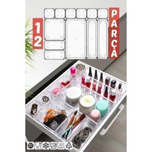 Nandy Home 12 Parça Çekmece Içi Punto Drawer Düzenleyici Organizer Şeffaf