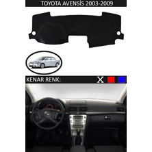 Guerrino Toyota Avensis 2003-2009 Model Için Torpido Koruma Halısı Siyah Renk Siyah Kenar