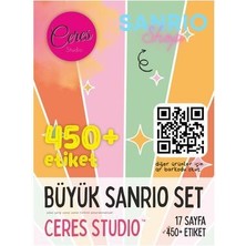 Ceres Studio Büyük Sanrio Sticker Set Hello Kitty Kuromi 17 Syf 425+ Ad. Planlayıcı Bullet Journal Telefon Etiketi