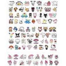 Ceres Büyük Sanrio Sticker Seti Hello Kitty Keroppi Kuromi My Melody 17 Sayfa 450+ Adet Etiket