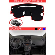 Guerrino Renault Kangoo 2009-2019 Model Için Torpido Koruma Halısı Siyah Renk Kırmızı Kenar