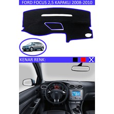 Guerrino Ford Focus 2,5 Kapaklı 2008-2010 Model Için Torpido Koruma Halısı Siyah Renk Mavi Kenar