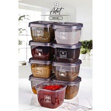 Kitchen Life Avantajlı 9'lu Etiketli Boly Kare Saklama Kabı Seti 550ML - Çoklu Set Yapılabilen