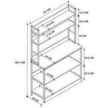 Bofigo Mutfak Standı Bazalı 5 Raflı Kahve Köşesi Mutfak Rafı Mutfak Bangosu Çam