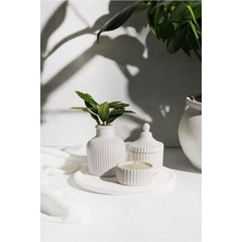 Lalezen Home Yuvarlak Tepsili Mum Vazo Set