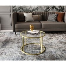 Dekoport Royal Gold Orta Sehpa - Şeffaf Cam