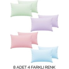 Skyline 8 Adet Pamuklu Yastık Kılıfı 50X70CM | 4 Farklı Renk 8'li Set | Pamuklu Fermuarlı Yastık Kılıfı YKR010