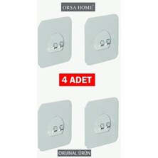 Orsa Home 4 Adet Güçlü Tırnaklı Mucize Yapışkanlı Askı Ultra Güçlü Sticker