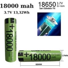 Janva 18650 Pil 18000 Mah 3,7V 13,32 Wh Şarjlı Lion Pil 18650 Pil 3600 Mah 3,7V 13,32 Wh Şarjlı Lion Pil 2 Adet