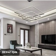 Home Modern Kare Siyah Kasa Beyaz Işık LED Avize Oturma Odası,salon