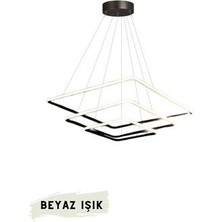 Home Modern Kare Siyah Kasa Beyaz Işık LED Avize Oturma Odası,salon