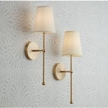 Burenze Modern Tasarım Pilli Aplik Krem Şapkalı Ledli Aplik Eskitme Gold Sarı