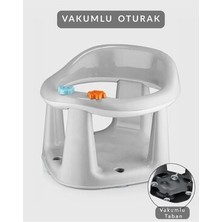 Meleni Baby Bebek Banyo Oturağı - Vakum Tabanlı Bebek Mama Oturağı Gri