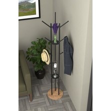 Retodesign 9 Kancalı Ayaklı A.çam Tablalı Askılık 5102